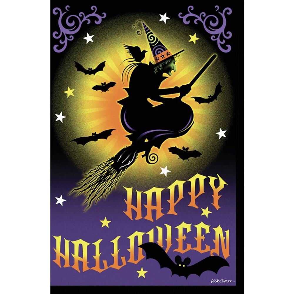 “Flight Of The Witch” Garden Flag Toland Home & Garden 12.5x18 Single Sided USA